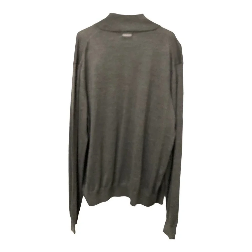 Michael Michael Kors Zip Up Sweater LARGE Mens Gray Knit Casual Winter Wear